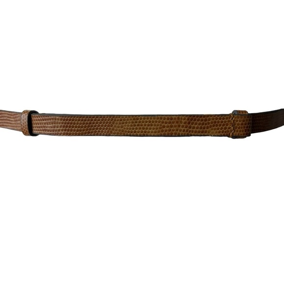 The Limited Adjustable Cognac Reptile 1/2” Wide Belt w/ Polished Nickel Buckle L - Picture 5 of 10